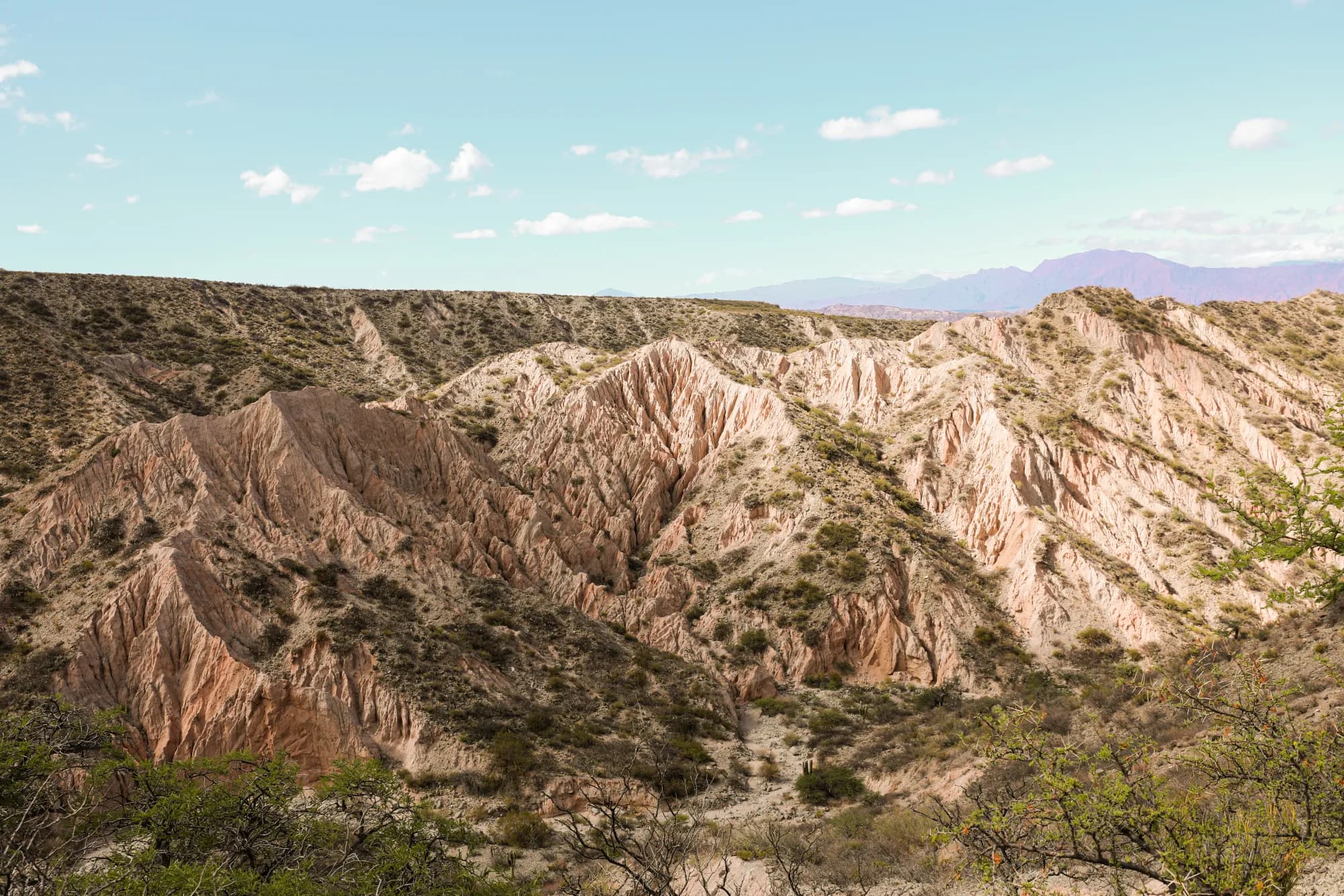 Red rock canyon formations of the Quebrada de San Lucas